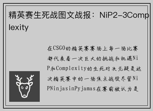 精英赛生死战图文战报：NiP2-3Complexity